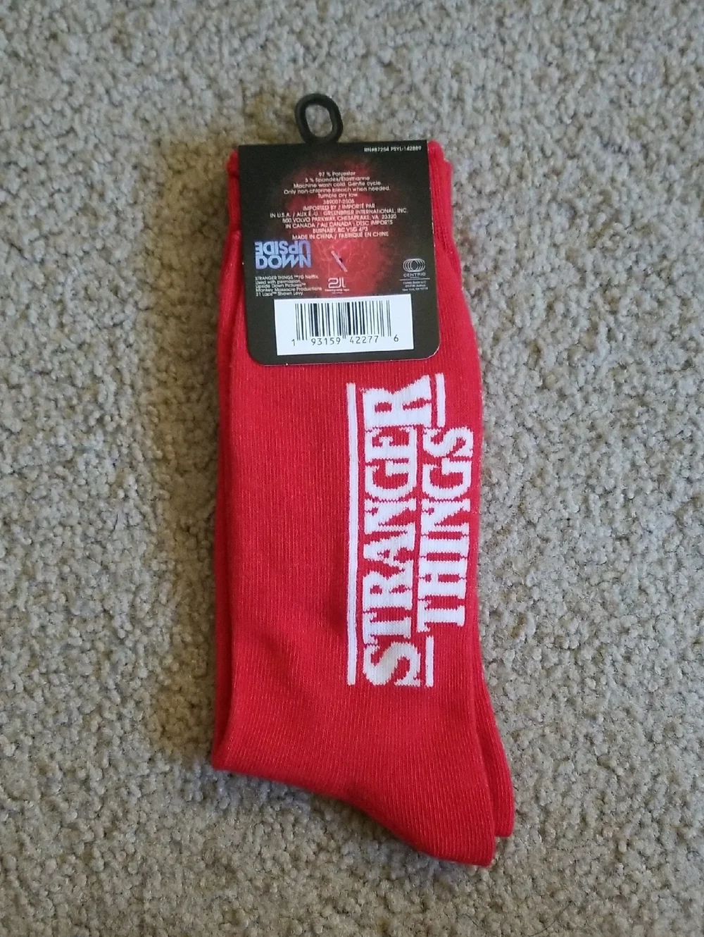 Netflix Stranger Things Vecna Red Crew Socks